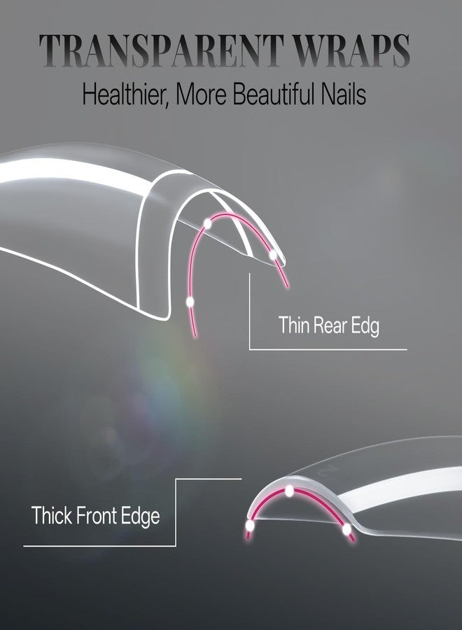 krofaue 504PCS Clear Fake Nails - Half Cover French Nail Tips 12 Sizes Acrylic Soft Gel Square False Tips Gift for Nail Extension DIY & Salon - Image 5